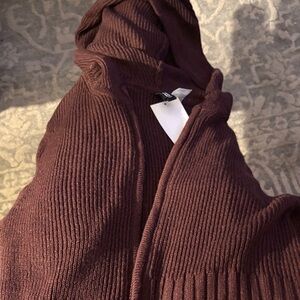 Divided Women's Cowl Neck Sweater in Deep Burgundy